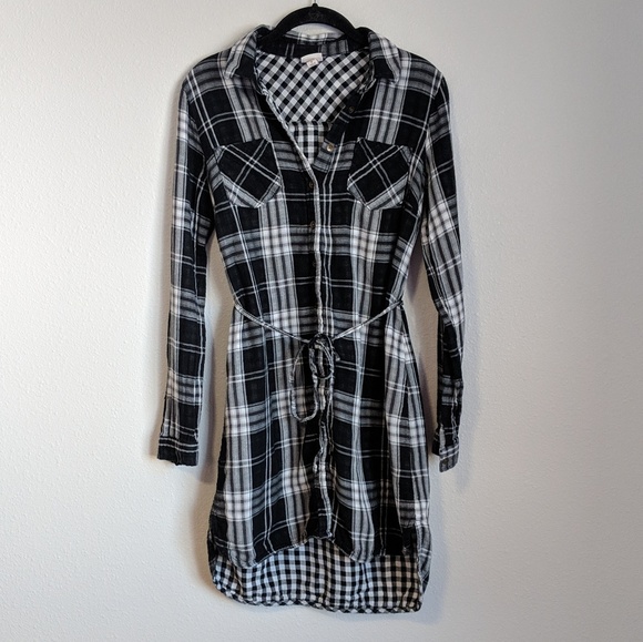 Merona Dresses & Skirts - 🌼 Merona Plaid Flannel Shirt Dress with Tie Waist